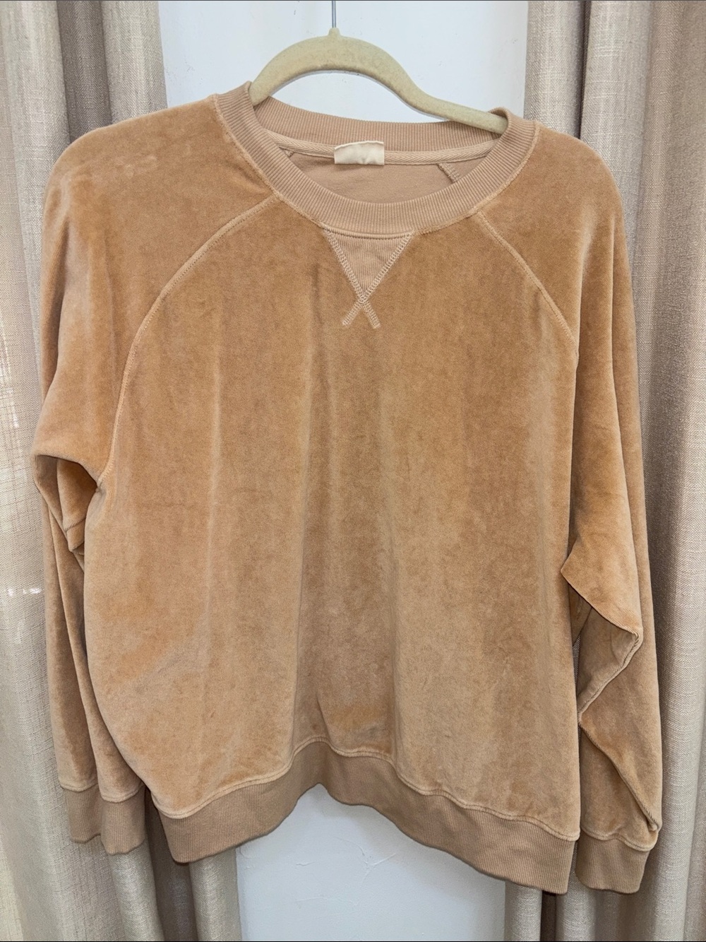 Pact velour long sleeve sweatshirt
